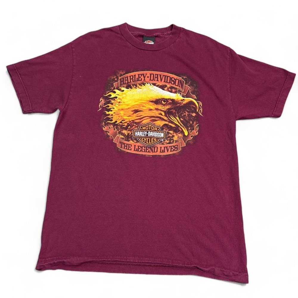 Harley Davidson Charlie's T Shirt Adult Size Large Red West Virginia VTG Style